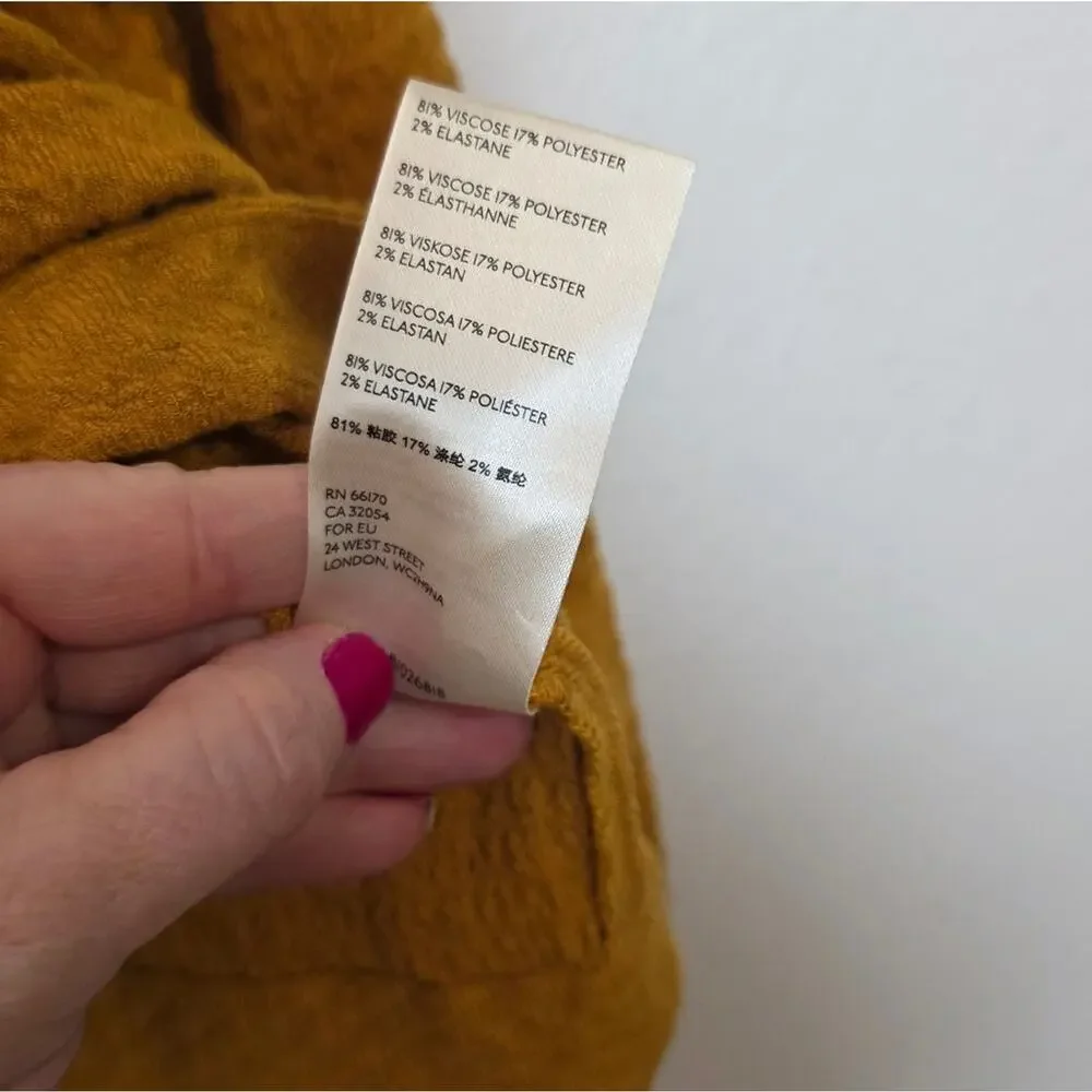 FREE PEOPLE Bonnie Ruffle Long Sleeve Peasant Top In Marigold Relaxed Fall Sz XS